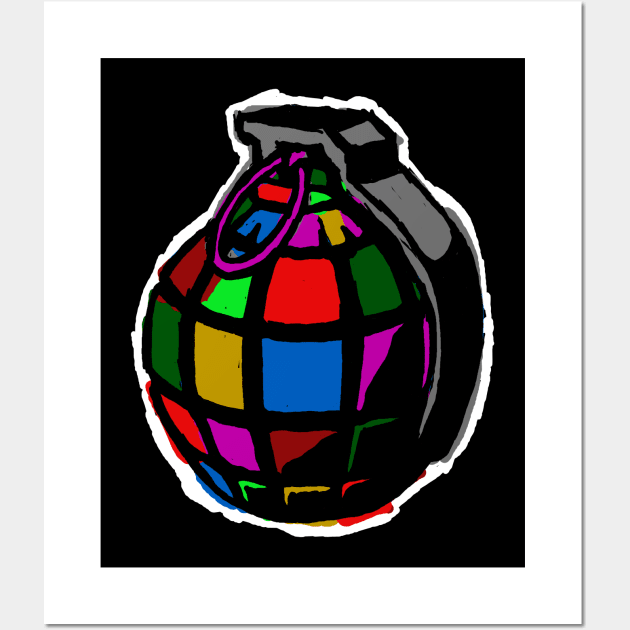 Peace grenade Wall Art by Orloff-Tees